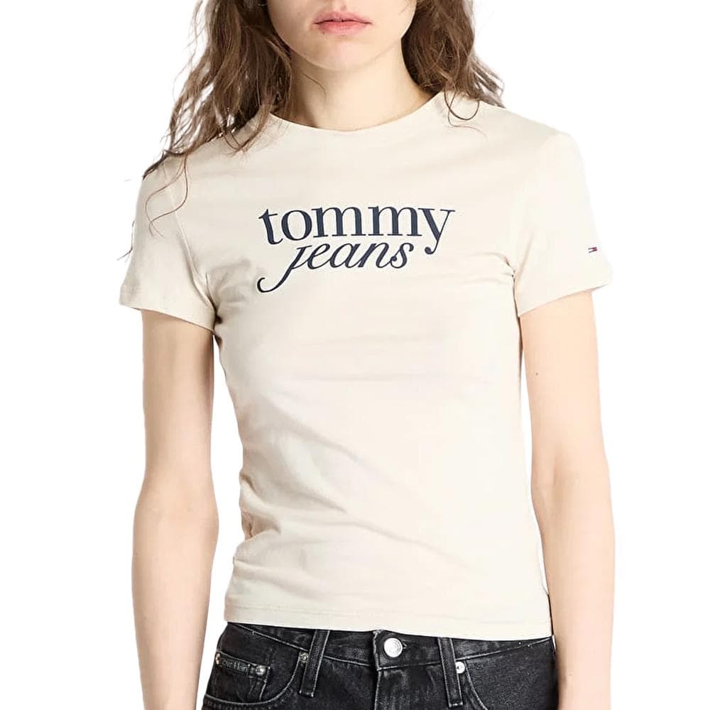 T-shirt Beige Femme Tommy Hilfiger Essential 1