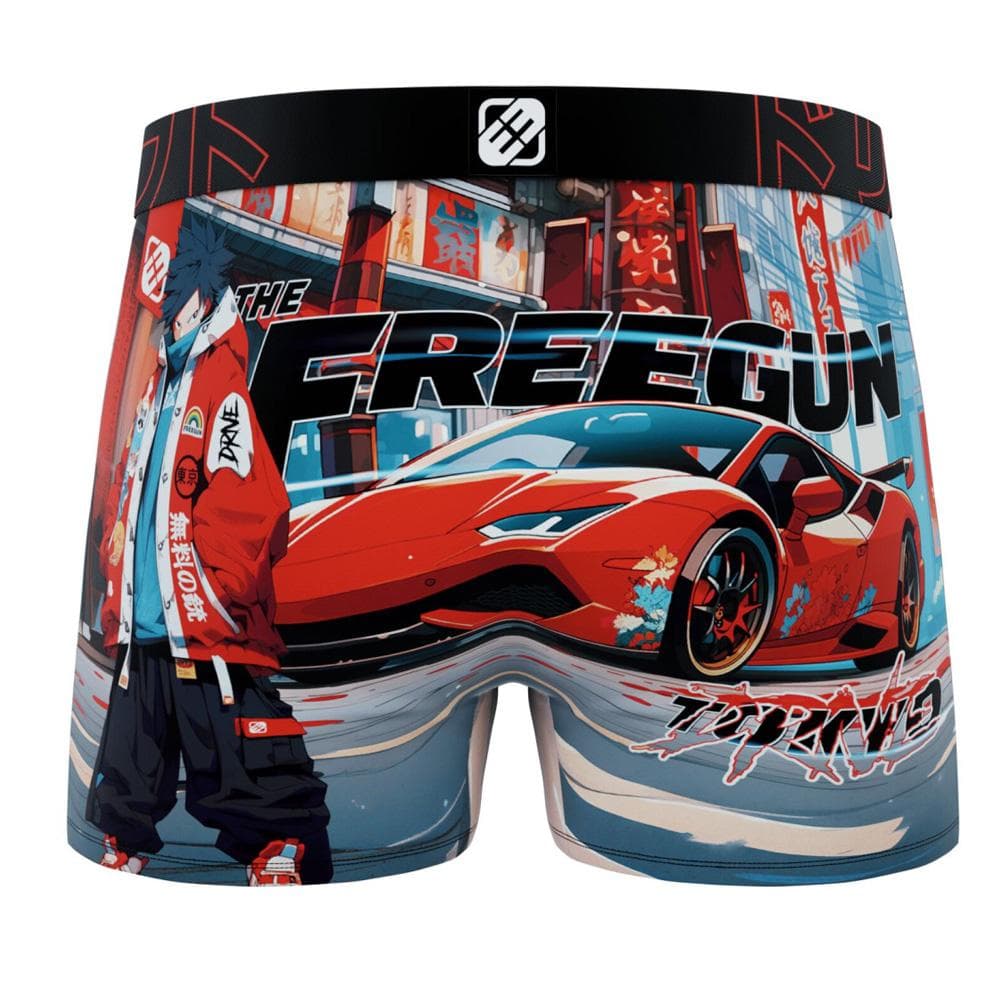 Boxer Noir/Rouge Garçon Freegun Voiture 2