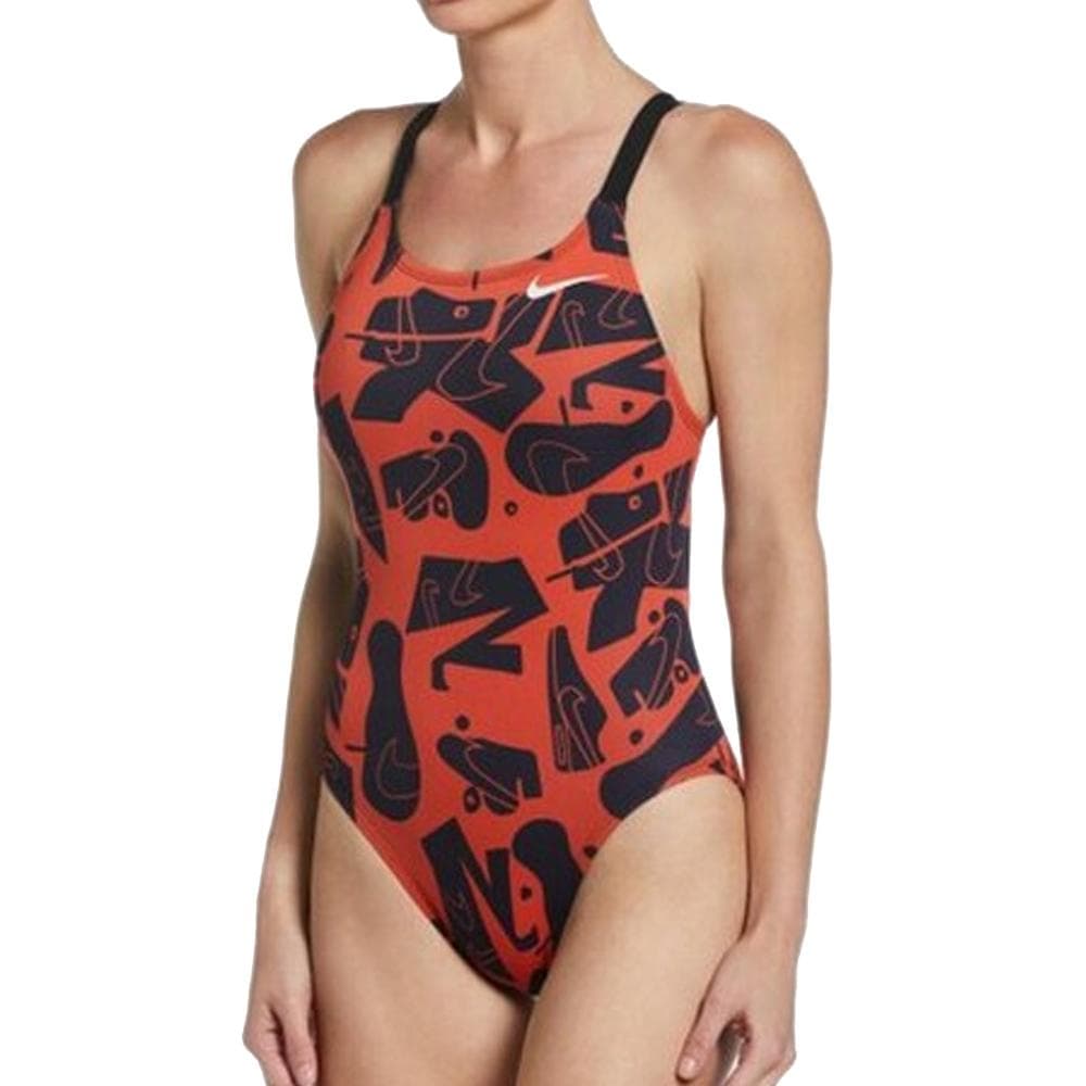 Maillot de bain Noire/Rouge Femme Nike Fast Back 1