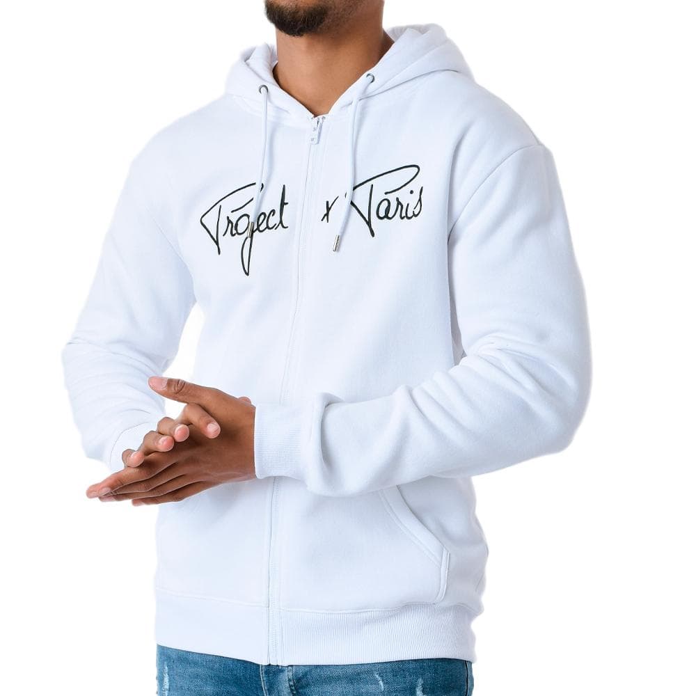 Sweat Zippé Blanc Homme Project X Paris Signature 1