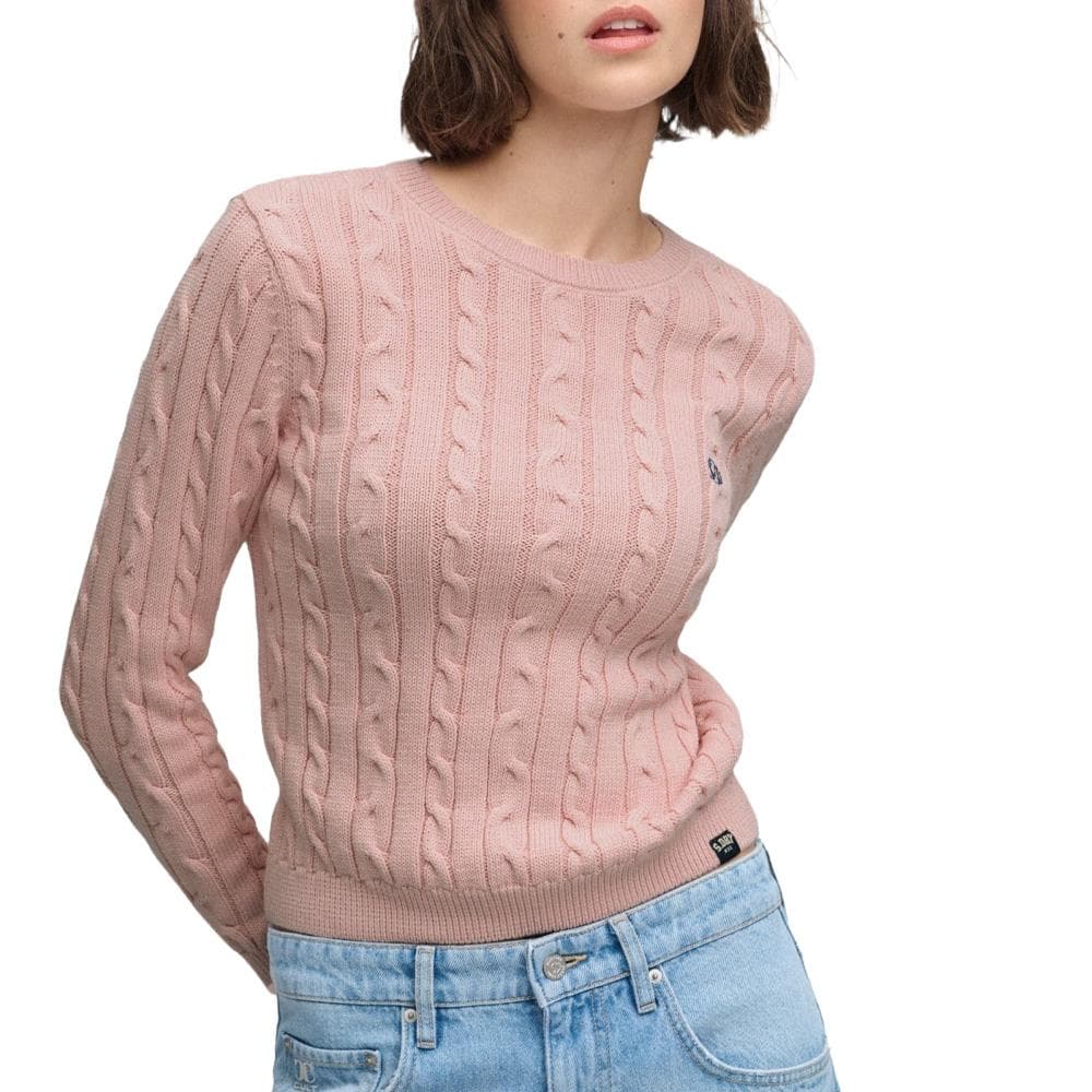 Pull Rose Femme Superdry Essentials Cable Jumper 1