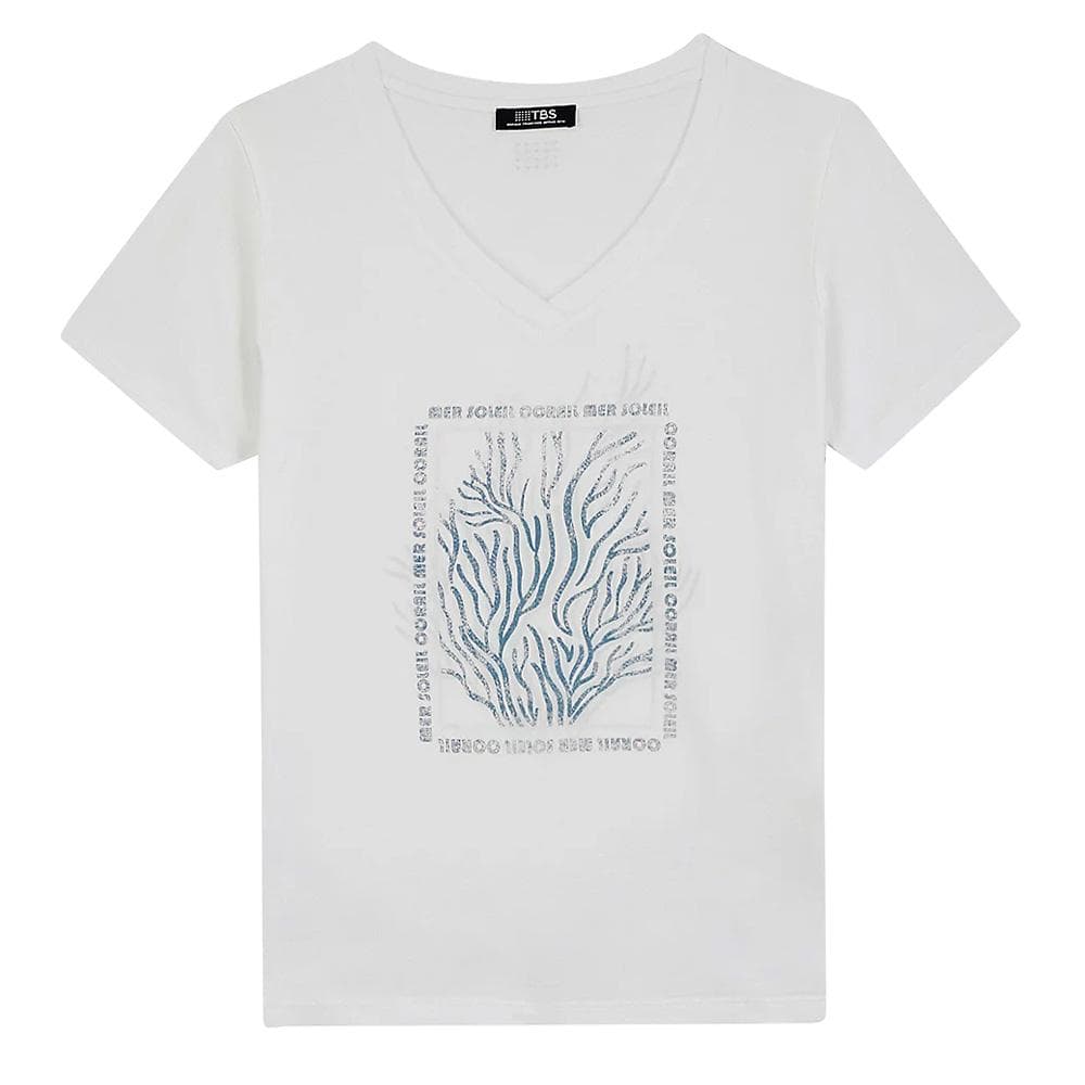 T-Shirt Blanc Femme TBS SEVKITEE 1