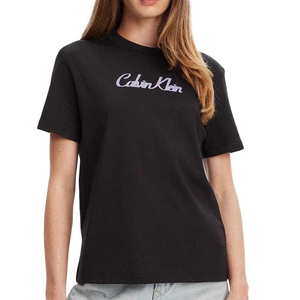 T-shirt Noir Femme Calvin Klein Jeans Ss 20s Classic Logo 1