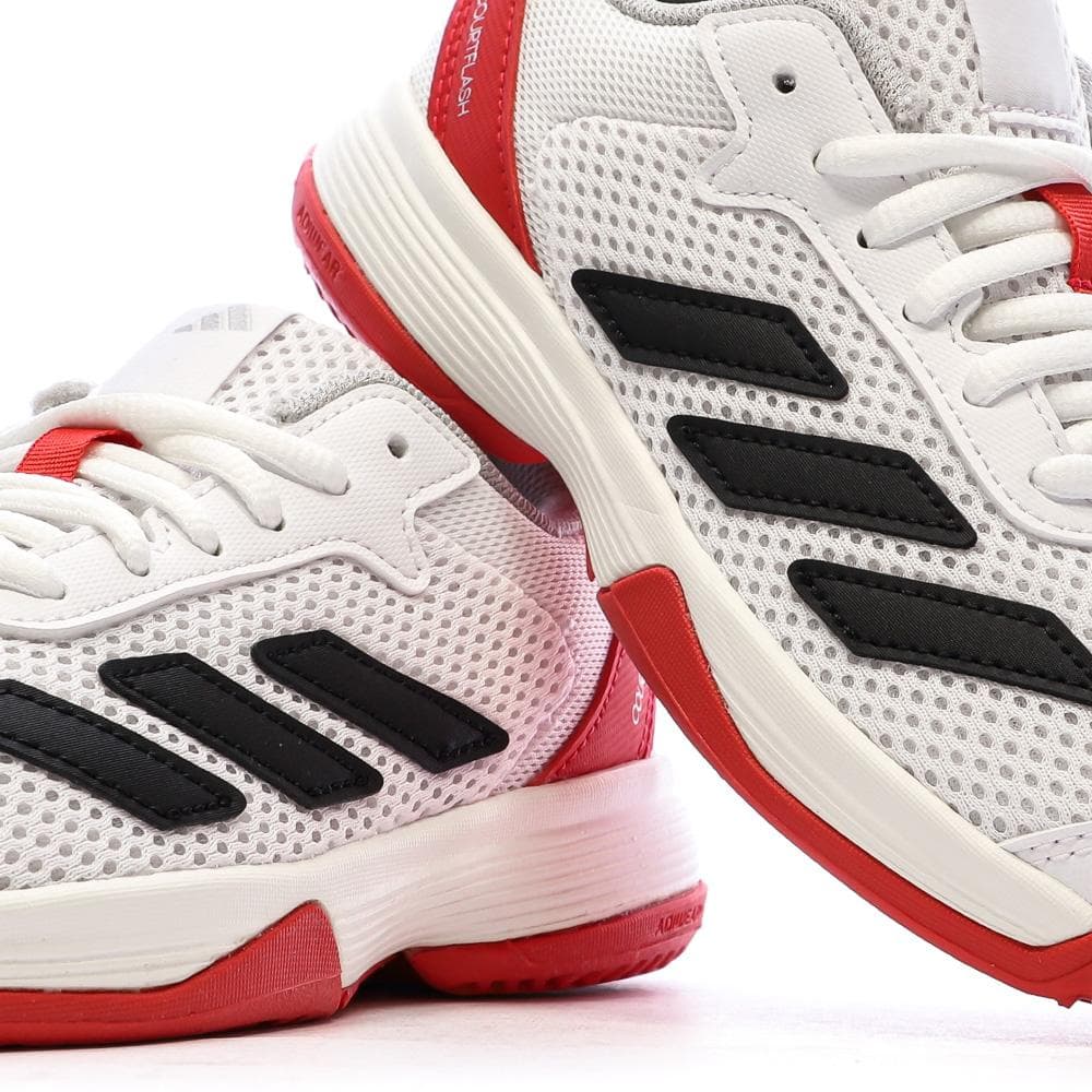 Chaussures de tennis Blanches/Rouges Garçon Adidas Courtflash 7