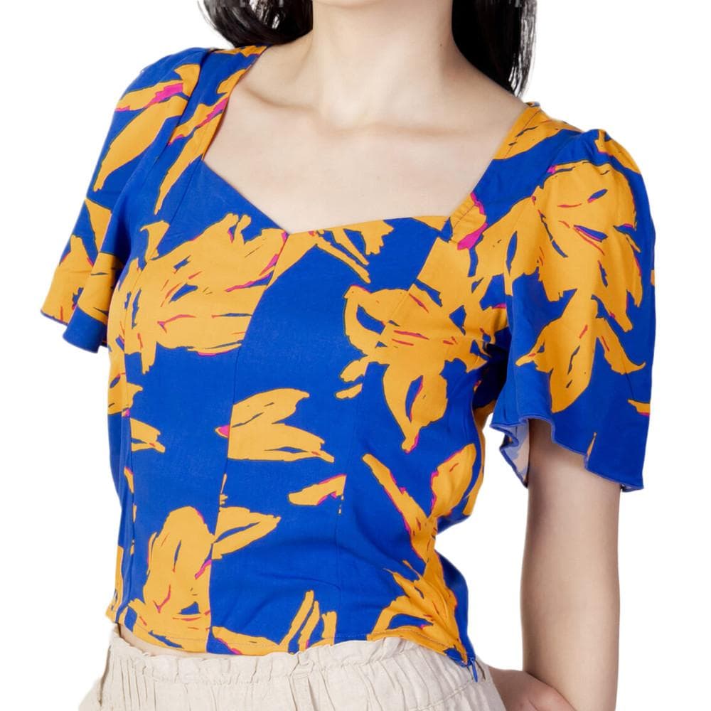 Blouse Bleu/Orange à Motifs Femme Only Alma 1