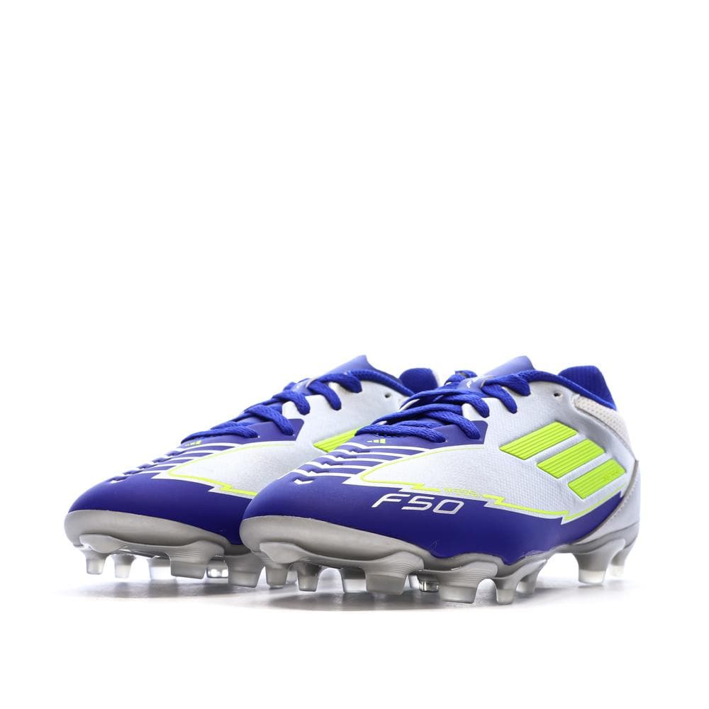 Chaussures de football Bleu/Argent Garçon Adidas F50 6