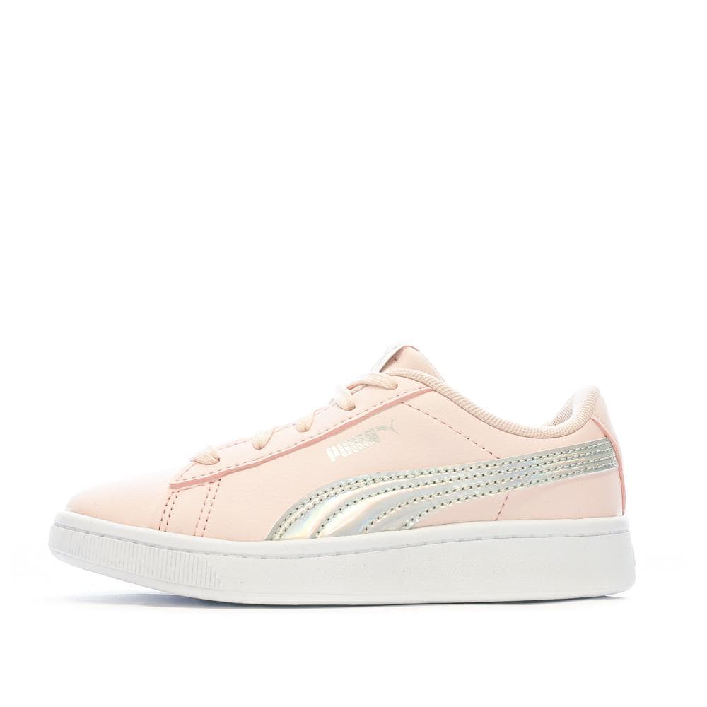 Baskets Rose/Gris pailleté Fille Puma Vikky Rainbow 1