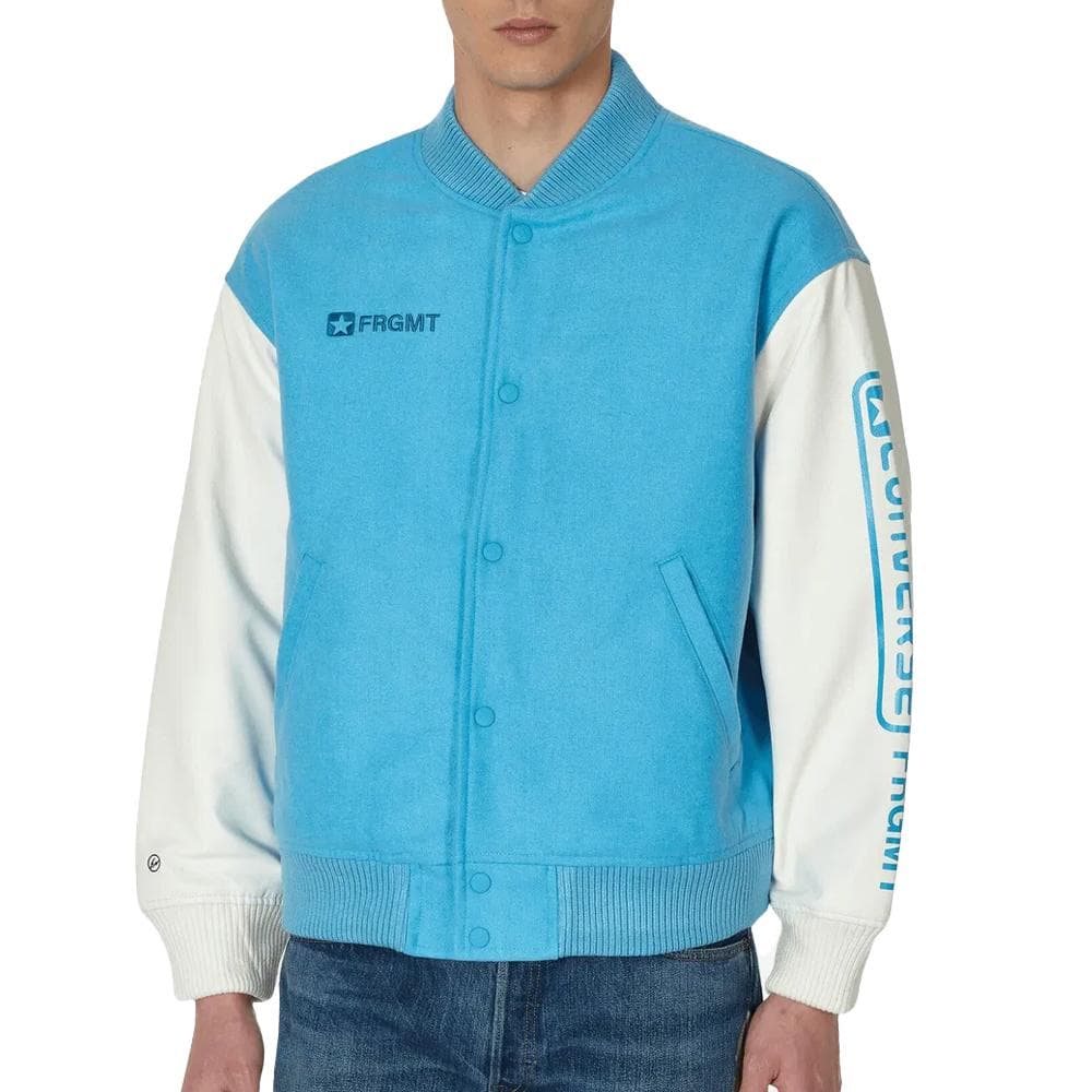 Blouson Turquoise/Blanc Homme Converse x FRGMT Varsity Jacket 1
