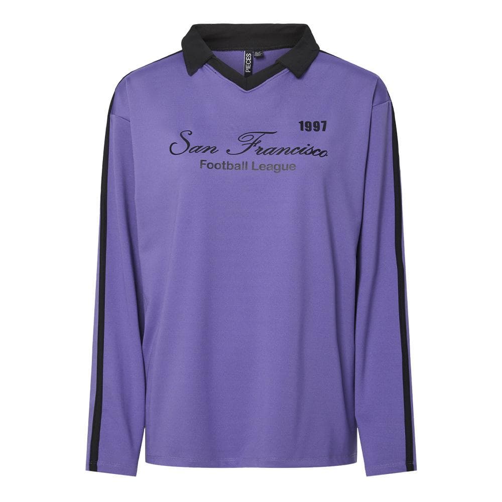 Polo Violet/Noir Femme Pieces Feng 1