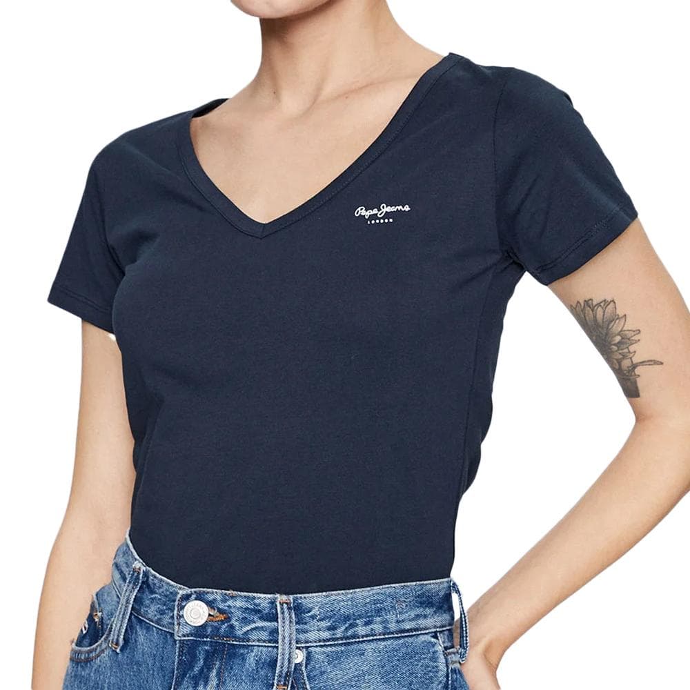 T-shirt Marine Femme Pepe Jeans Corine 1