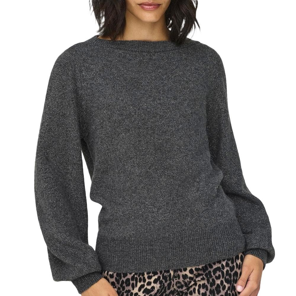 Pulls Gris Femme JDY Jdyrue Glitter L/s Boat Pullove Knt Noos 15330648-DGM 1