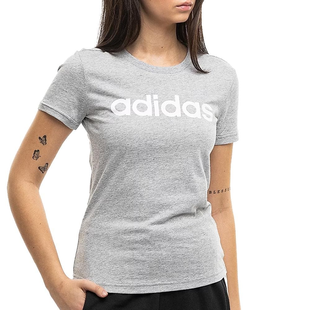 T-Shirt Gris Femme Adidas Lin 1