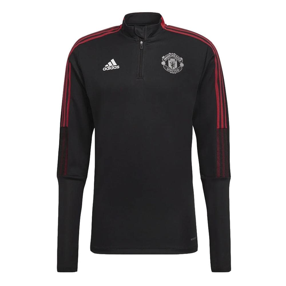 Manchester United Sweat 1/4 zip Noir Homme Adidas 21/22 1