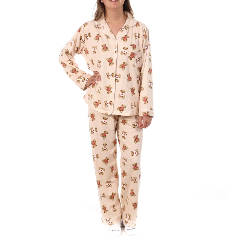 Pyjama Beige/Marron Femme Lulu Castagnette Nounours 1