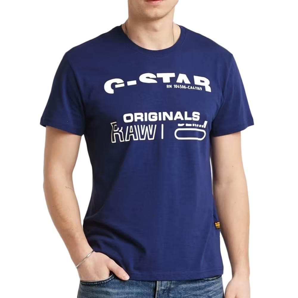 T-shirt Bleu Homme G-Star Raw Originals 1