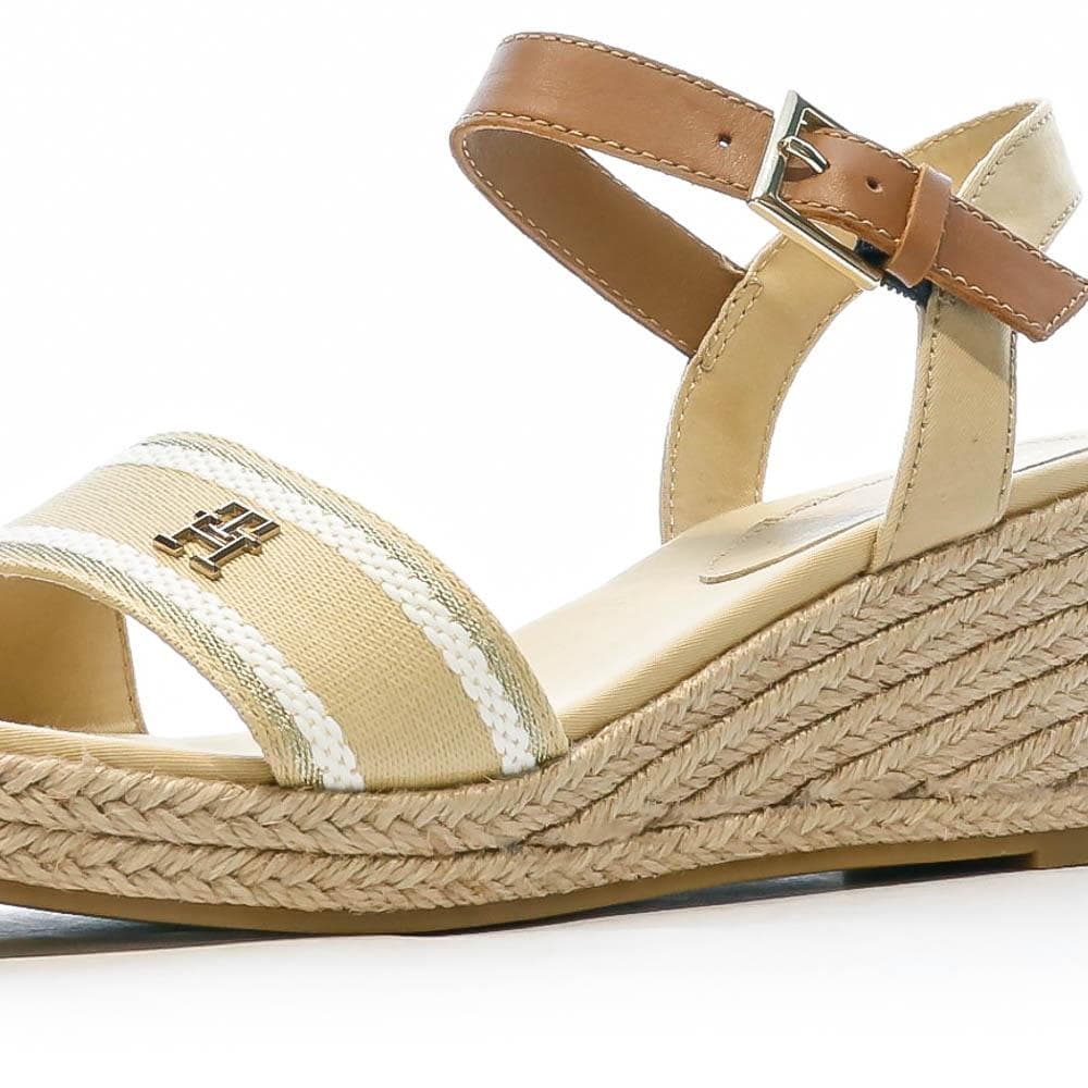 Sandales Beige Femme Tommy Hilfiger Webbing Wedge 7