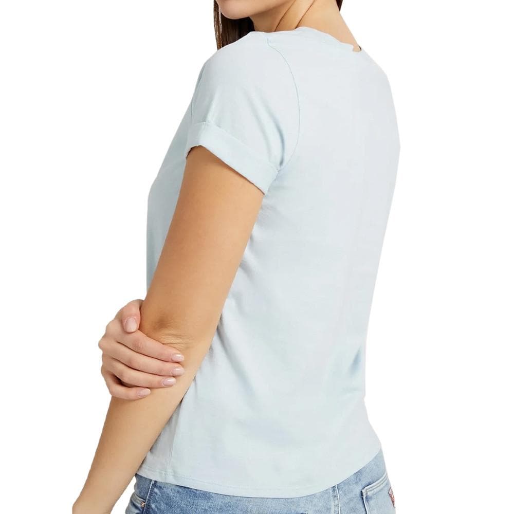 T-shirt Bleu Ciel Femme Guess 1981 2