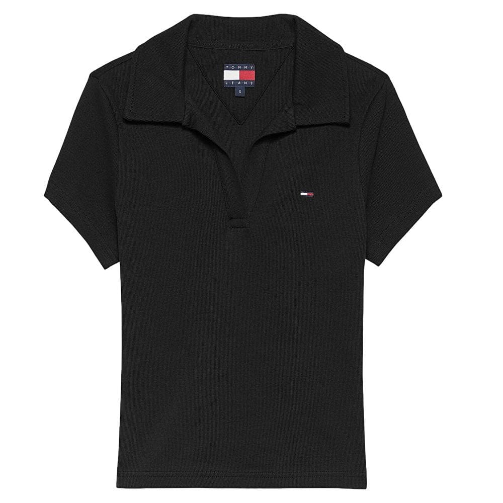 Polo Noir Femme Tommy Hilfiger Slim DW0DW22326 1