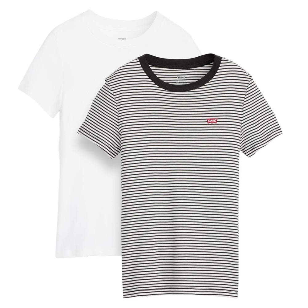 Lot de 2 T-shirts Blanc/Rayures Femme Levi's 2pack Essential 1