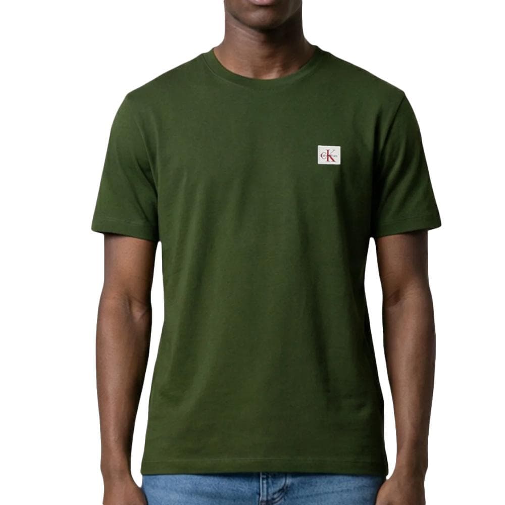 T-Shirt Vert Foncé Homme Calvin Klein Jeans Badge L4G 1