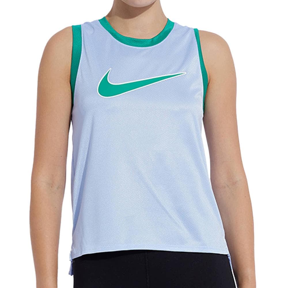Débardeur Bleu/Vert Femme Nike Swoosh Run Tank 1