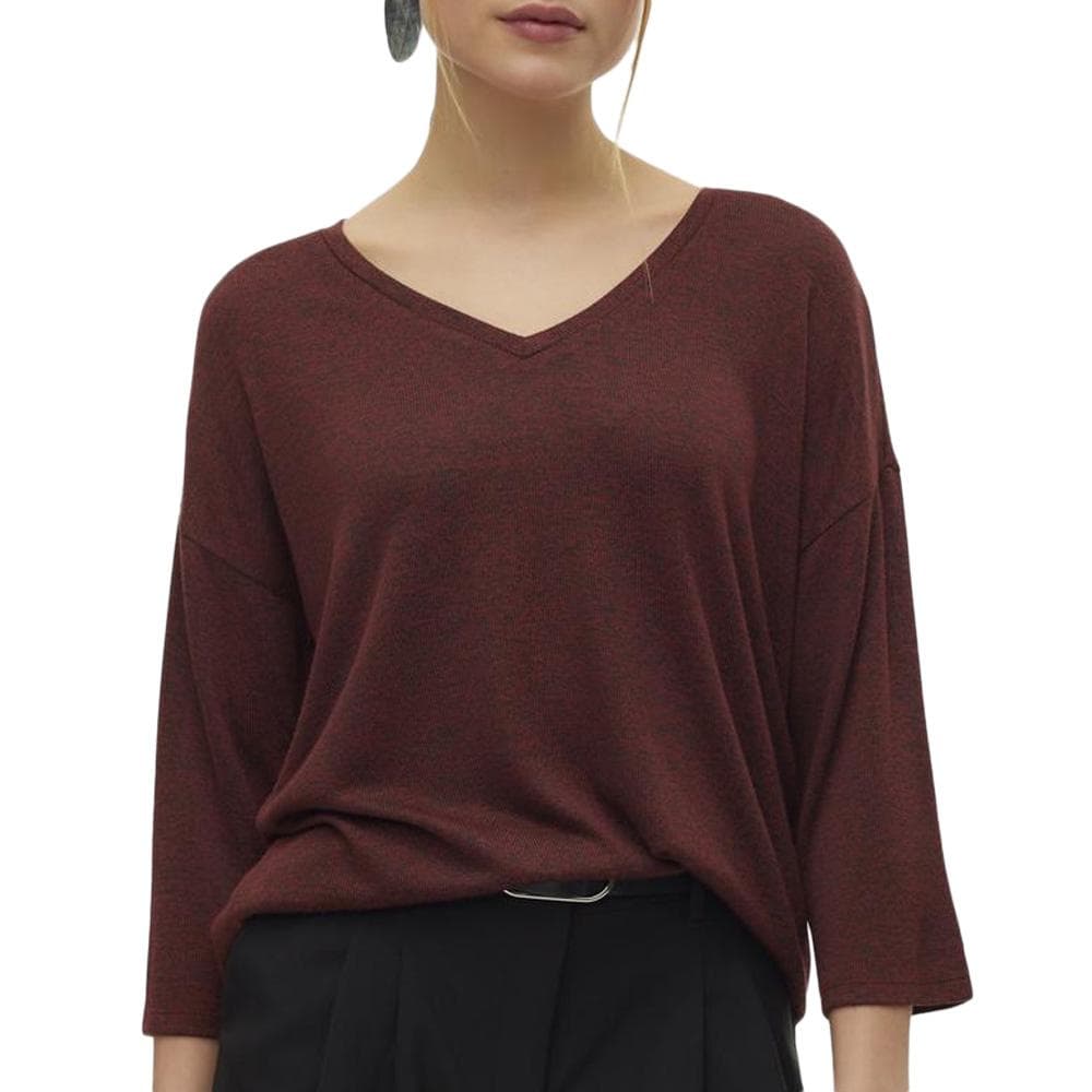 Pull Bordeaux Femme Vero Moda Brianna 3/4 1