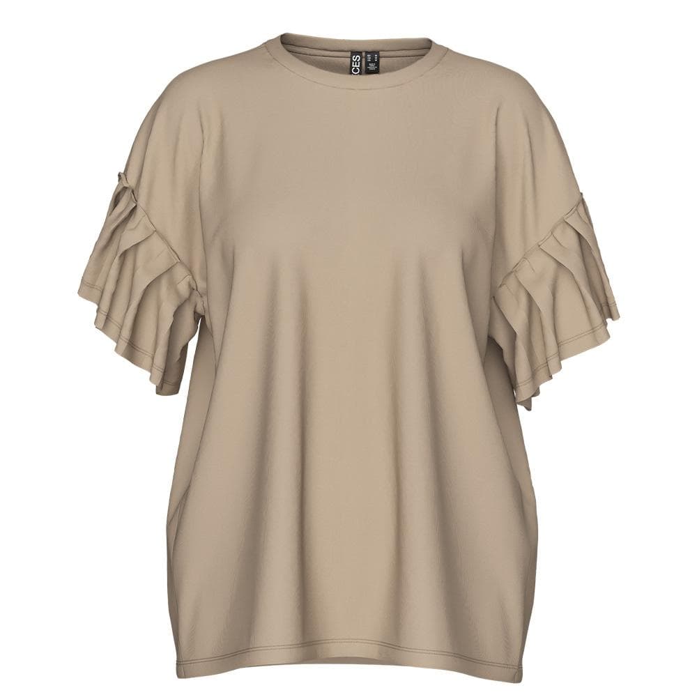 T-shirt Beige Femme Pieces Skylar 1
