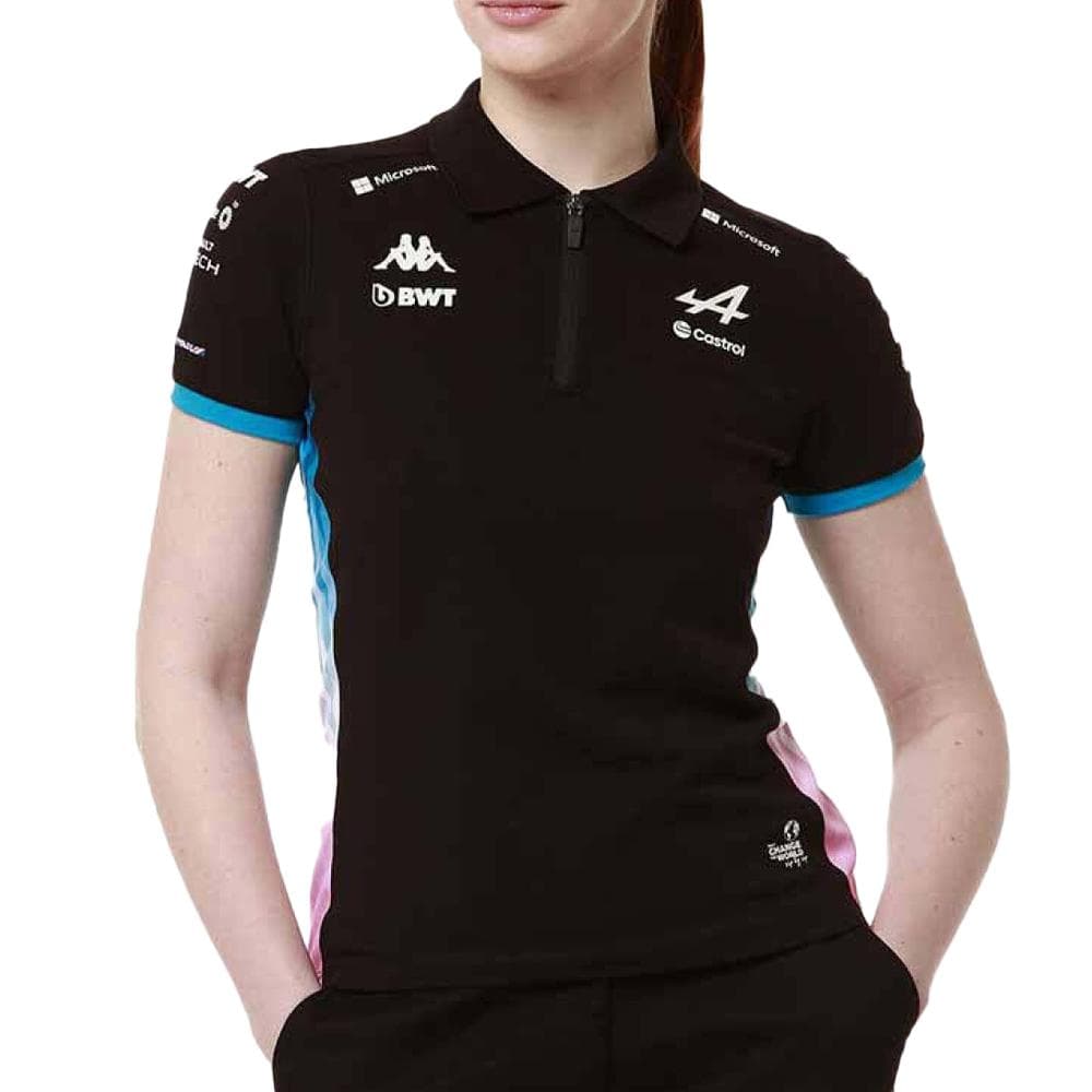 Polo Noir/Turquoise Femme Kappa Adrew 1