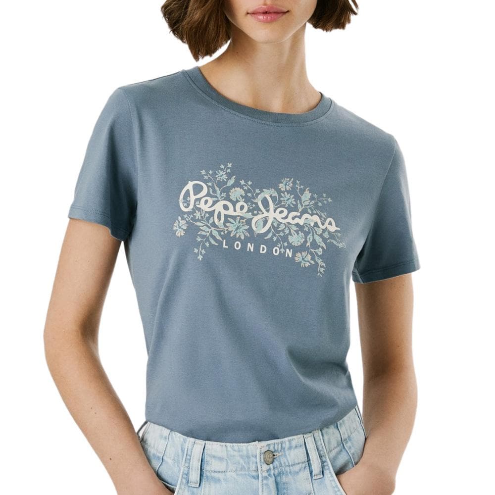 T-Shirt Bleu Femme Pepe Jeans Bero 1