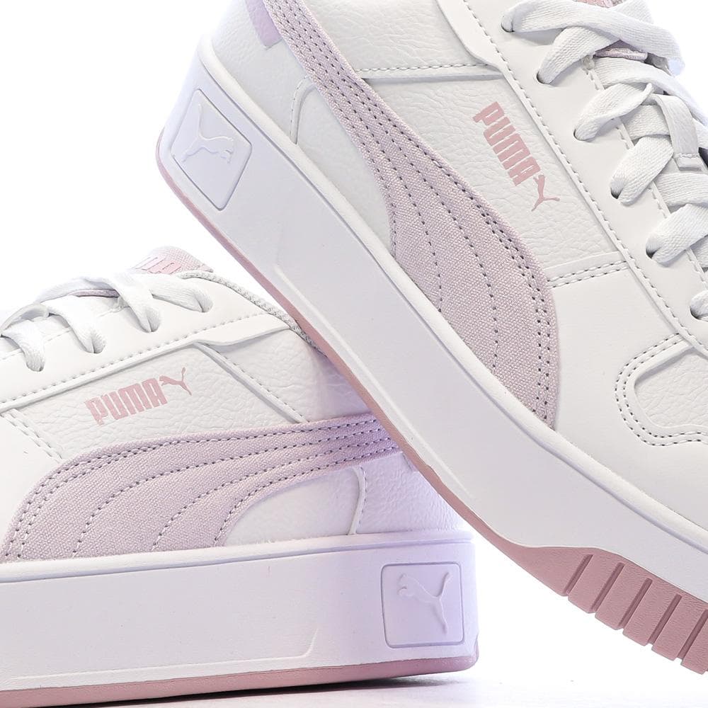 Baskets Blanc/Rose Fille Puma Carina Street Beach 7