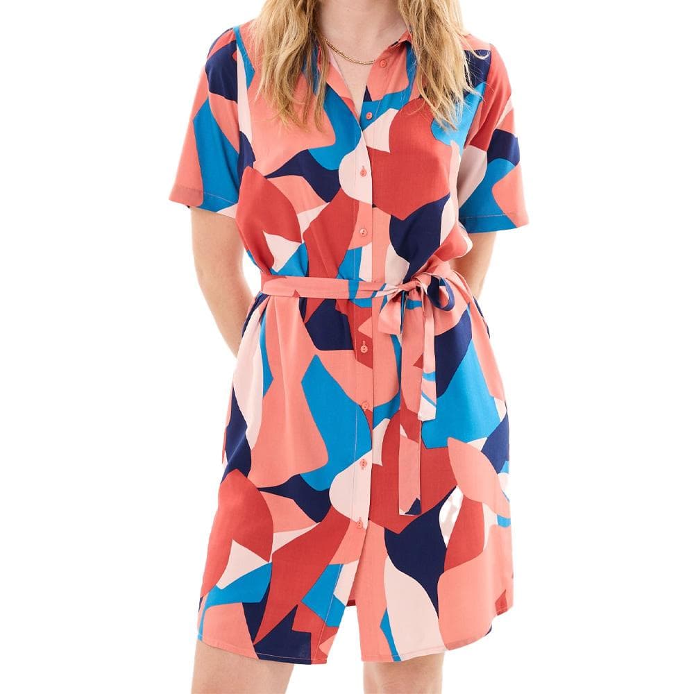 Robe Chemise Rose/Bleu Femme Pieces Canisty 1