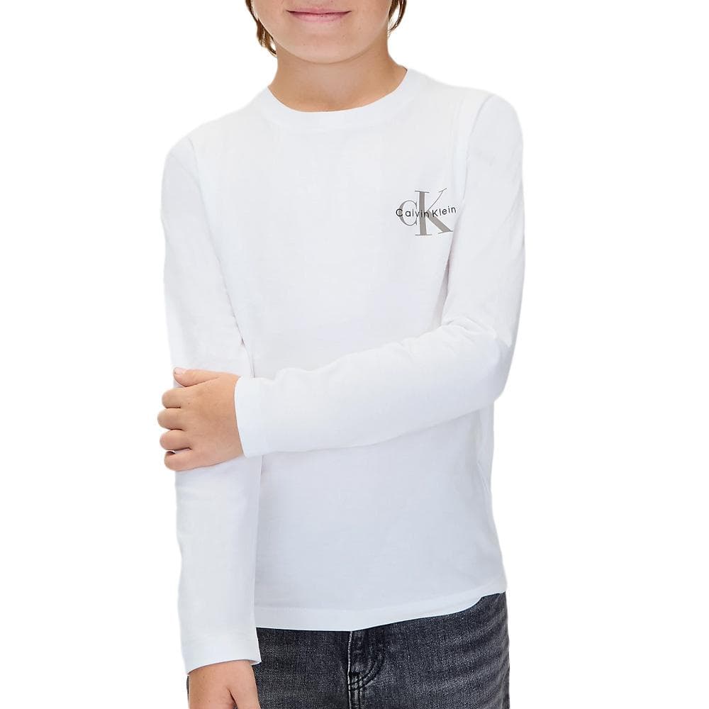 T-Shirt Blanc Garçon Calvin Klein Jeans Chest Monologo 1