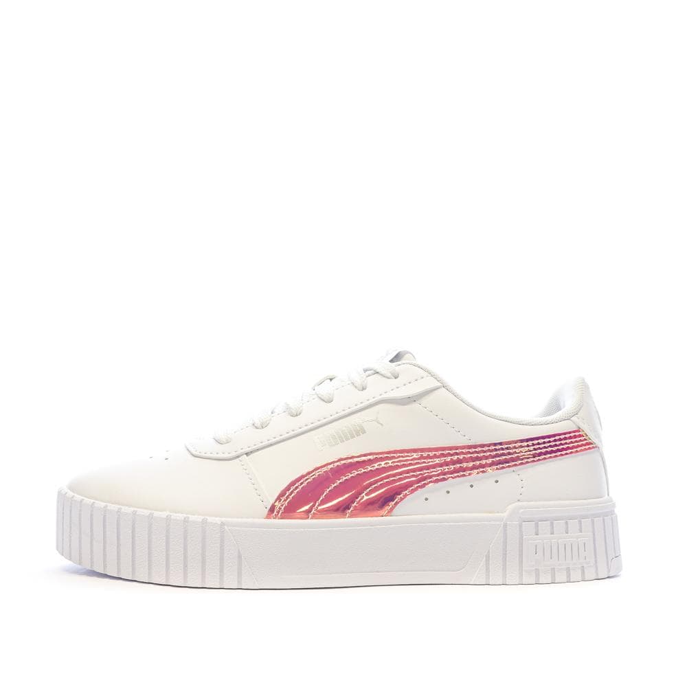 Baskets Blanches/Rose Brillant Fille Puma Carina 2.0 1
