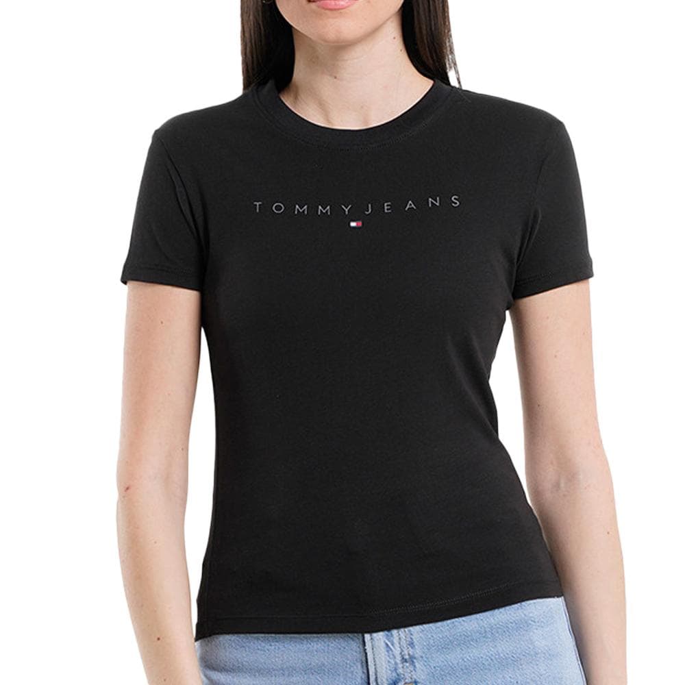 T-shirt Noir Femme Tommy Hilfiger Tjw Slim Tonal Linea 1