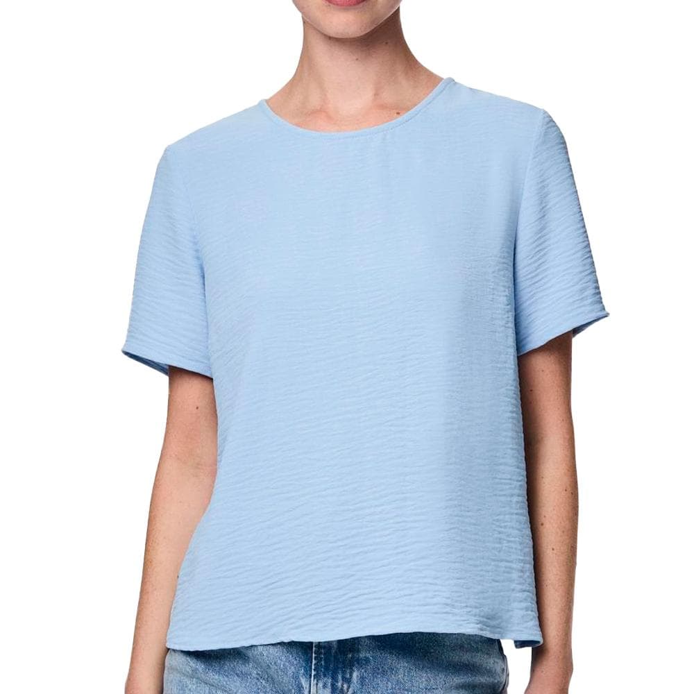 T-Shirt Bleu Femme Pieces Pcanna 1