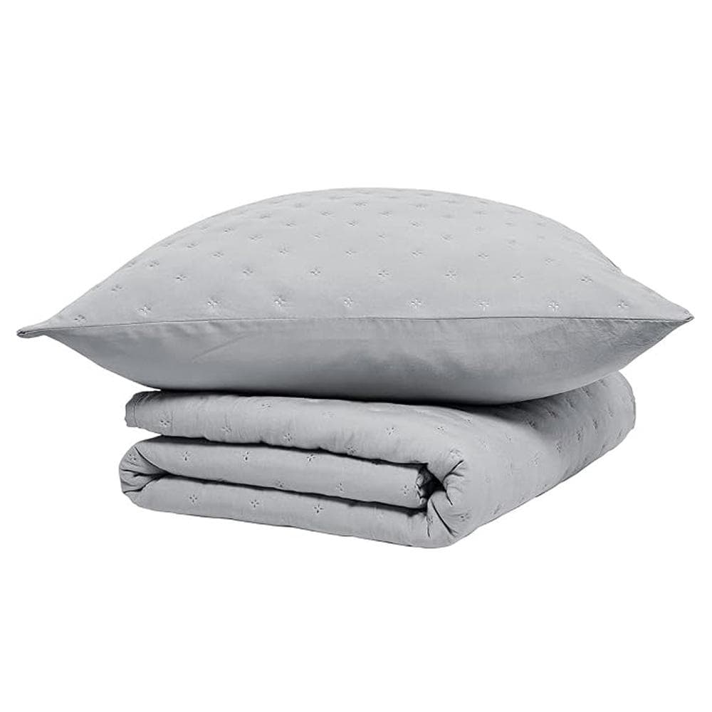 Couvre lit + 2 Taies d'oreiller Gris Today 260x240cm 2