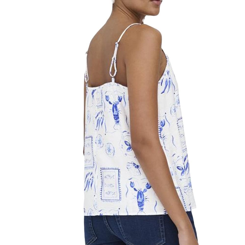 Débardeur Blanc/Bleu Femme JDY Ada 2