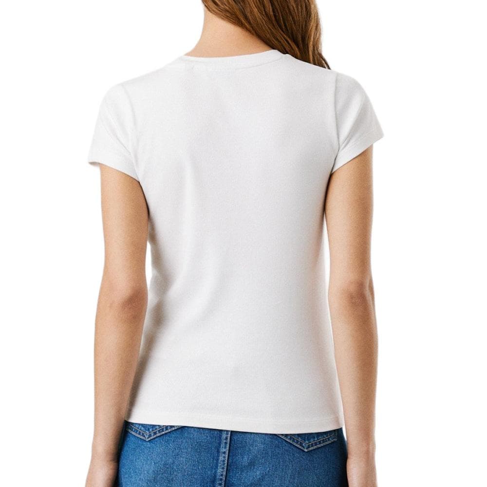 T-Shirt Blanc Femme Pepe jeans PL506037 2