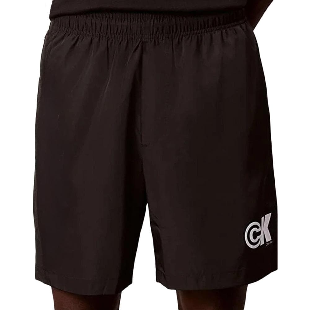 Short Noir Homme Calvin Klein Jeans Nylon Logo Drawstrin 1