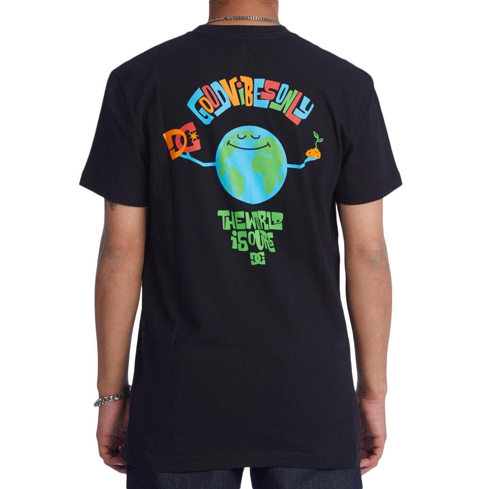 T-Shirt Noir Homme Dc shoes Our World 2