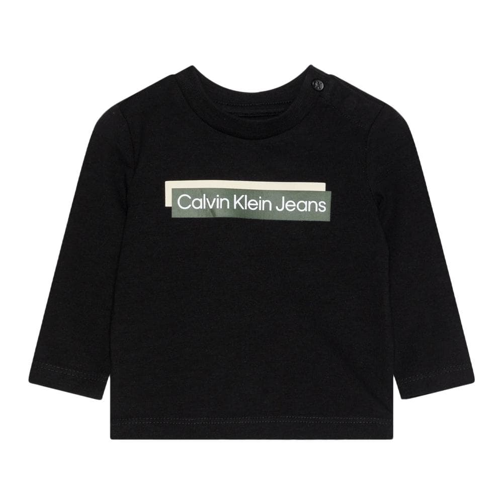 T-shirt Manches Longues Noir Garçon Calvin Klein Jeans Hero 1
