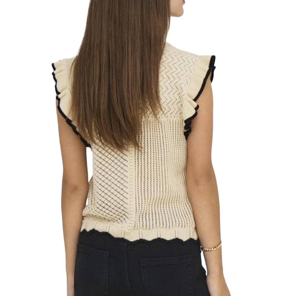Pull en Maille Beige/Noir Femme JDY Violet 2
