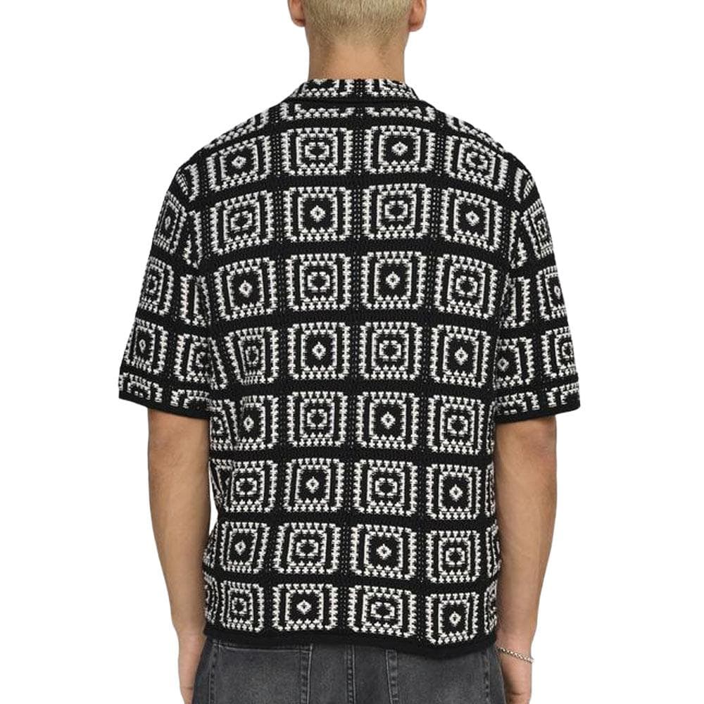 Chemise à Maille Noir/Blanc Homme Only & Sons Bart RLX 5 SS 2