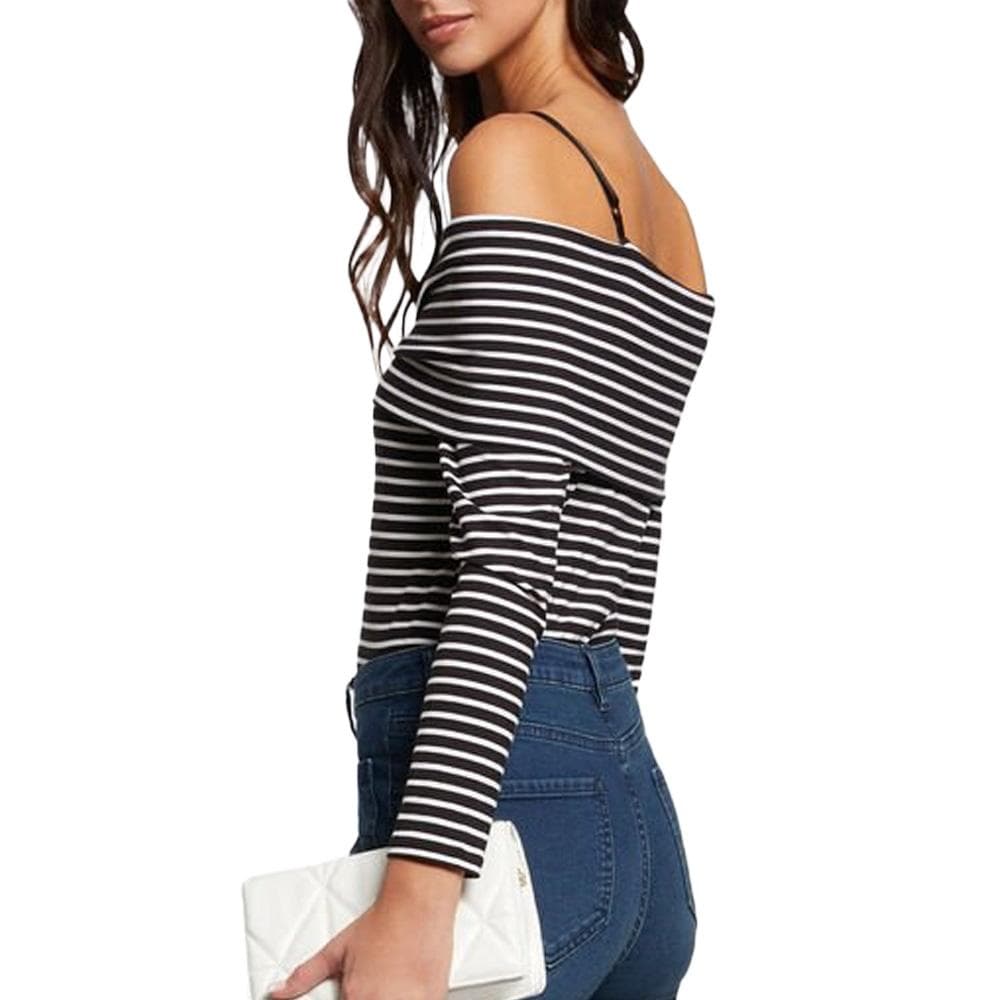 T-Shirt Manches Longues Noire/Blanche Femme Morgan TROPEZ 2