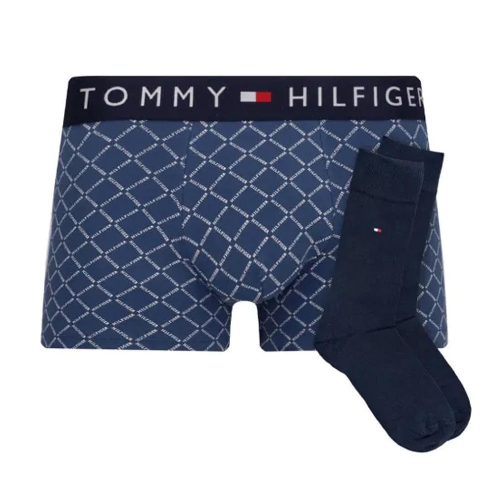 Coffret Boxer + Chaussettes Bleu Homme Tommy Hilfiger Trunk 1