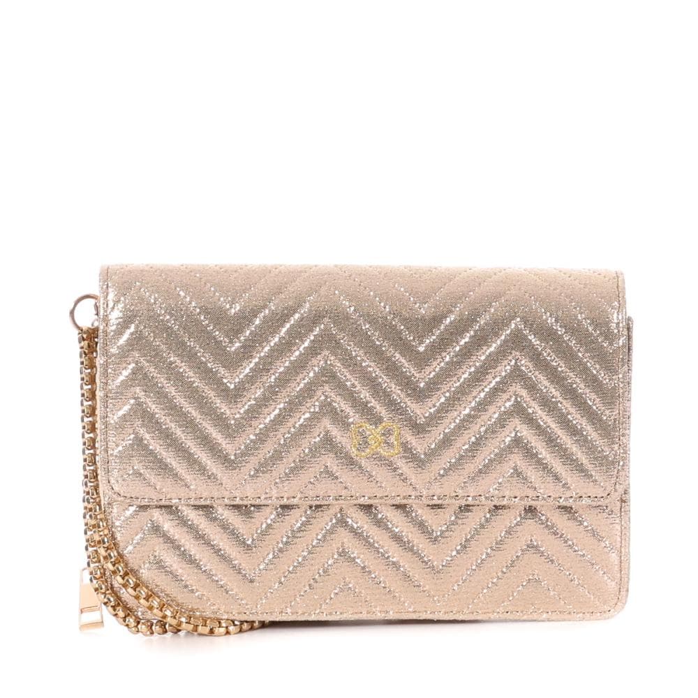 Sac à Bandoulière Doré Femme Stella Green Chevron 1