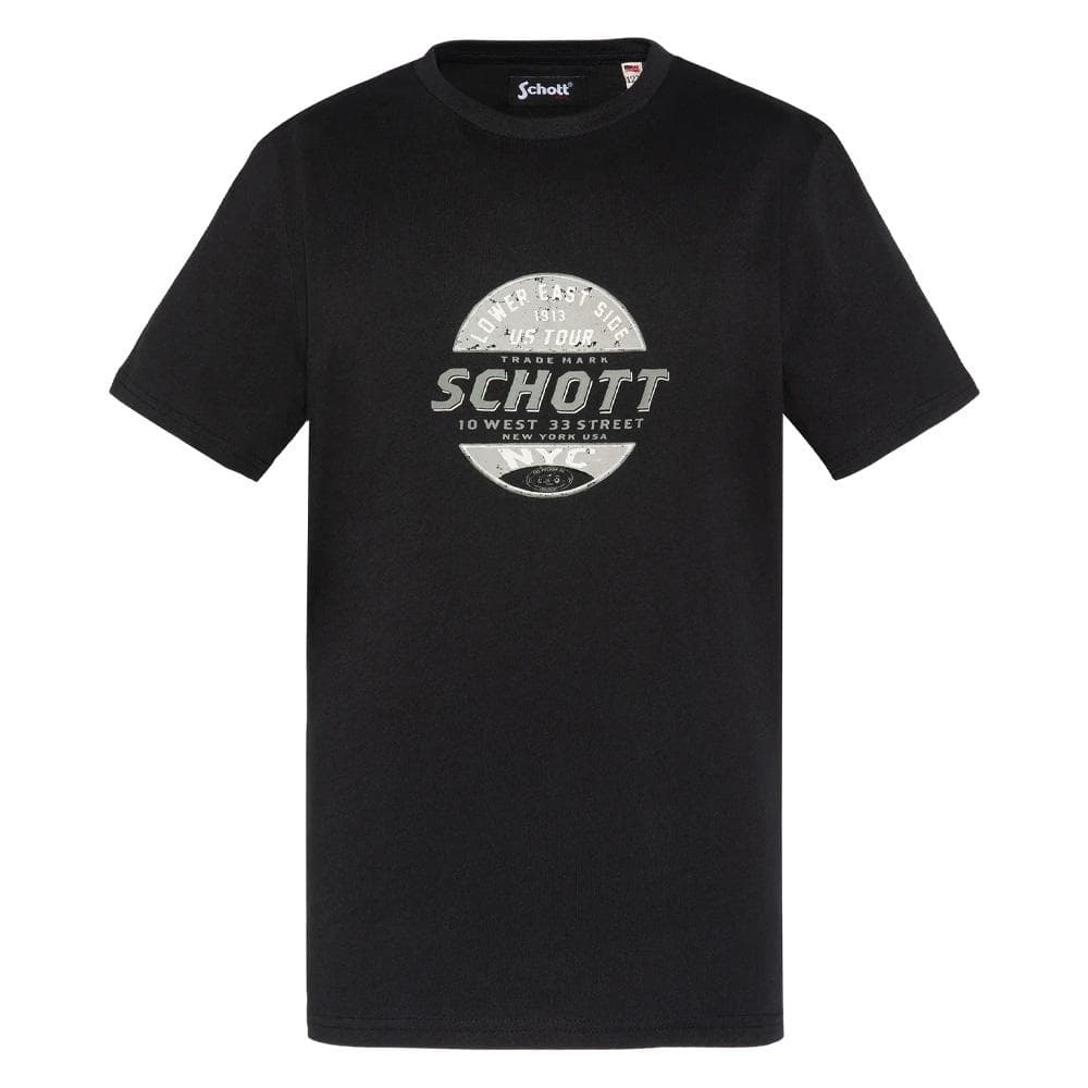 T-shirt Noir Garçon Schott USTOUR 1