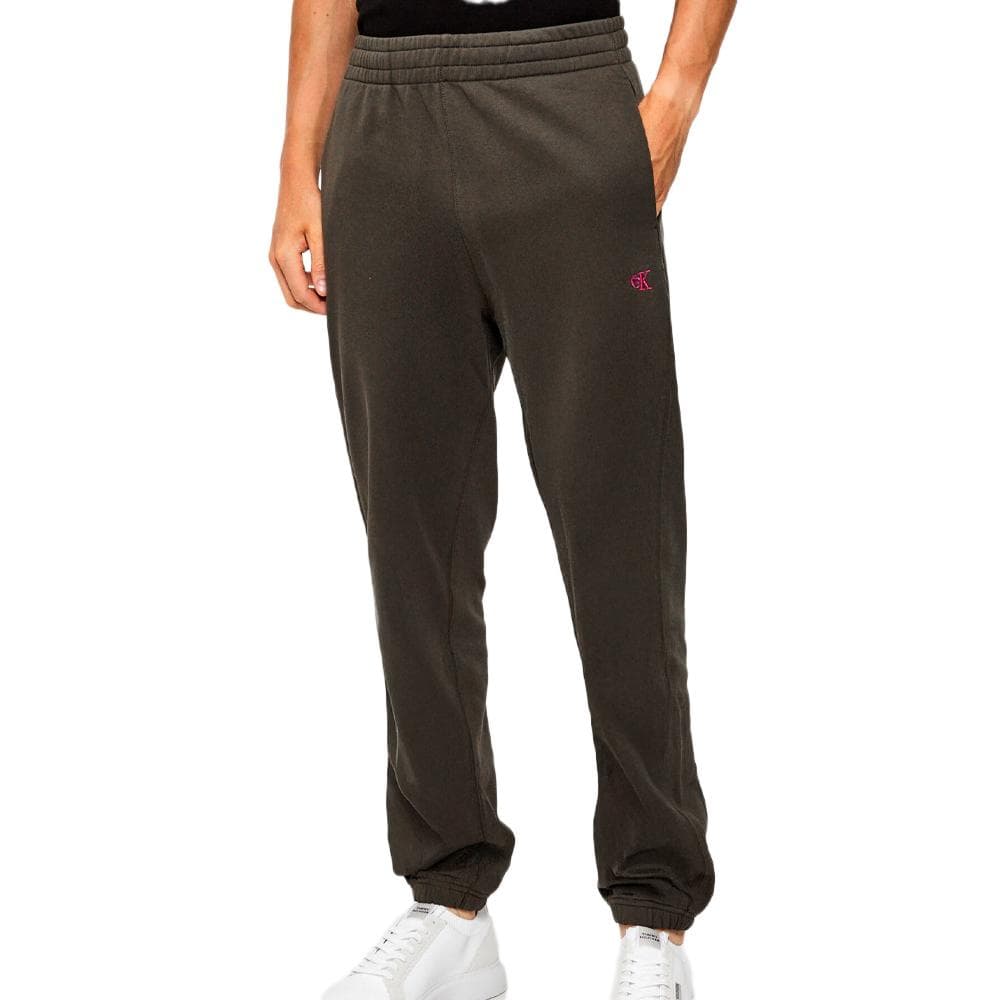 Jogging Gris/Rouge Homme Calvin Klein Jeans 350 Terry Monogram 1