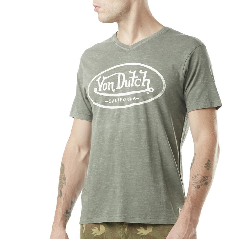 T-shirt Kaki/Beige Homme Von Dutch TYRON 1