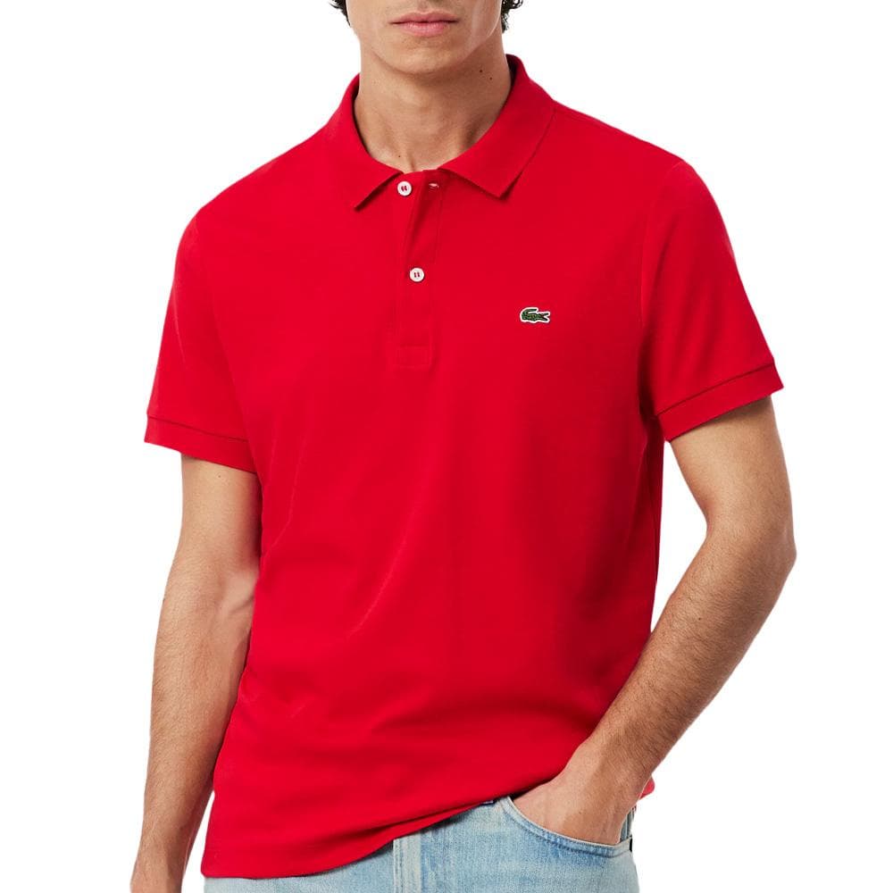 Polo Rouge Homme Lacoste 3D3 1